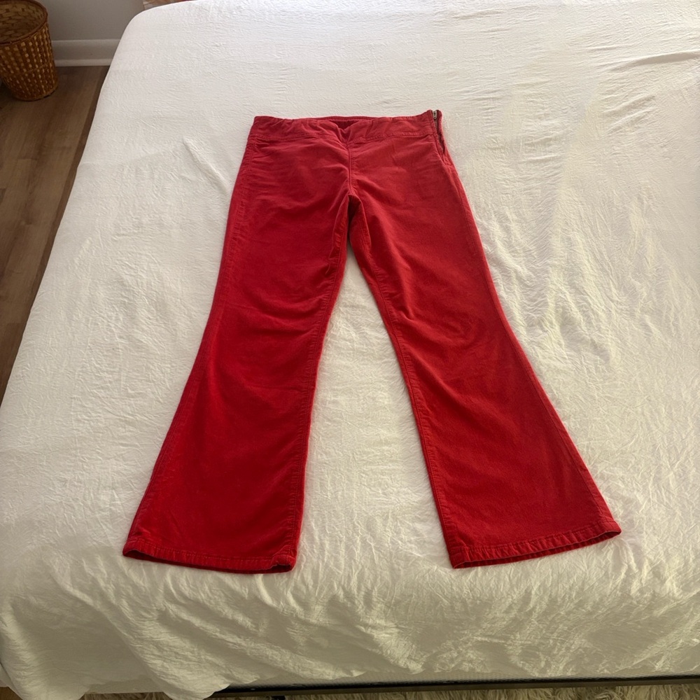 Free People In My Feelings Red Velvet Pants - Small